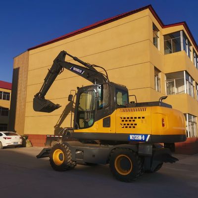 125HP Tekerlekli Mini Ekskavatör İnsanlaşmış Tasarım Mini Hidrolik Ekskavatör