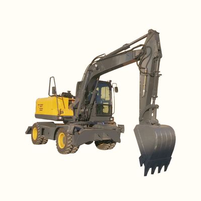 Cummins Motorlu 2200rpm Tekerlekli Mini Ekskavatör Kepçe Tekerlekli Ekskavatör