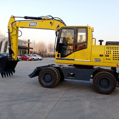 Sarı Tekerlekli Mini Ekskavatör YUCHAI Motor Küçük Kazma Makinesi