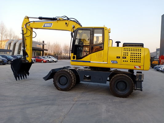 92 KW Motor Tekerlekli Mini Kazı Makinesi Max. Kazma Yarıçapı 8000MM 9.00-20/8 Lastikler