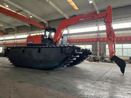 WORLD Amfibi Kazıcı HK150SD 0.25 ila 0.5 M3 Nehir Temizleme Makinesi Uzun Uzaylı Boom
