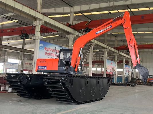 WORLD Amfibi Kazıcı HK150SD 0.25 ila 0.5 M3 Nehir Temizleme Makinesi Uzun Uzaylı Boom